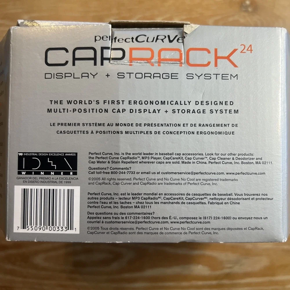 Perfect Curve‎ Cap Rack 24 Cap Hat Capacity NEW IN BOX Display Storage System